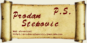 Prodan Stepović vizit kartica